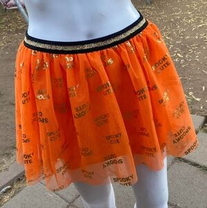 Celebrate Halloween Tulle Tutu Skirt Kids XXL 18 Orange Black Costume